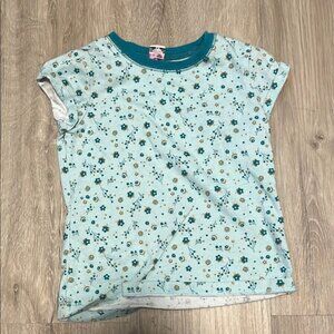 Floral Kids Shirt - Teal and White